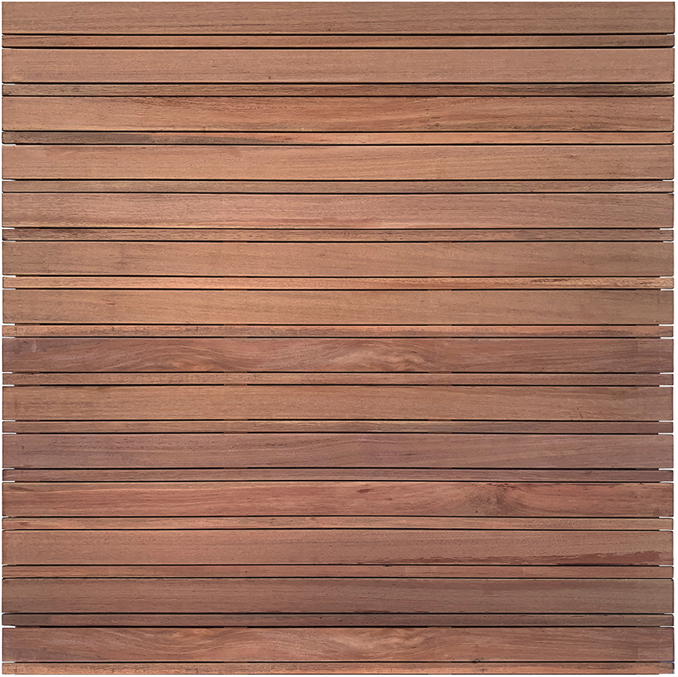 Modern tuinscherm | mix breedte latten | Keruing hardhout geschaafd
