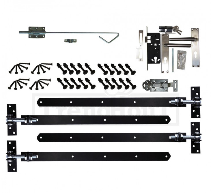 Beslagset compleet zwart | dubbele Douglas deur