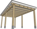 Foligno Eiken veranda 600 cm breed