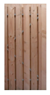 Tuinpoort Douglas geschaafd op staalframe | incl. hengen en RVS dag/nachtslot