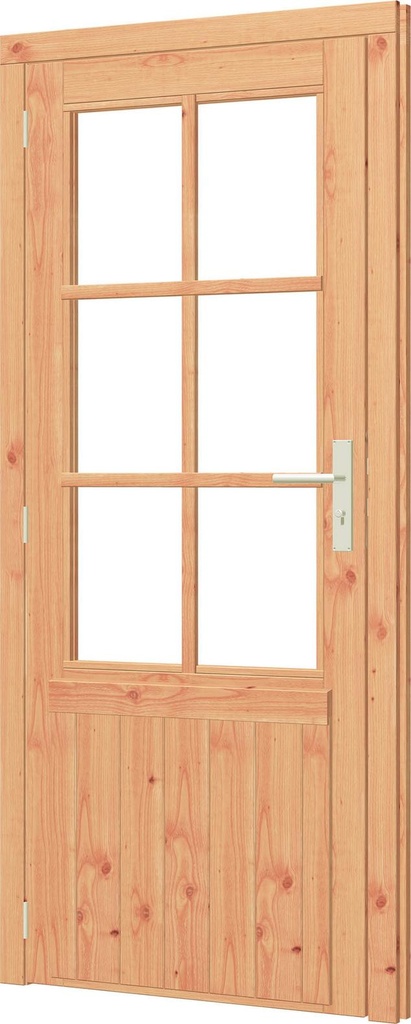 Paneeldeur enkel met kozijn douglas | borstwering 68.7cm | enkel glas | incl. hang- en sluitwerk