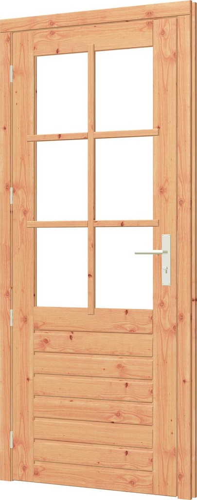 Stapeldorpeldeur enkel met kozijn douglas | borstwering 81.2cm | enkel glas | incl. hang- en sluitwerk