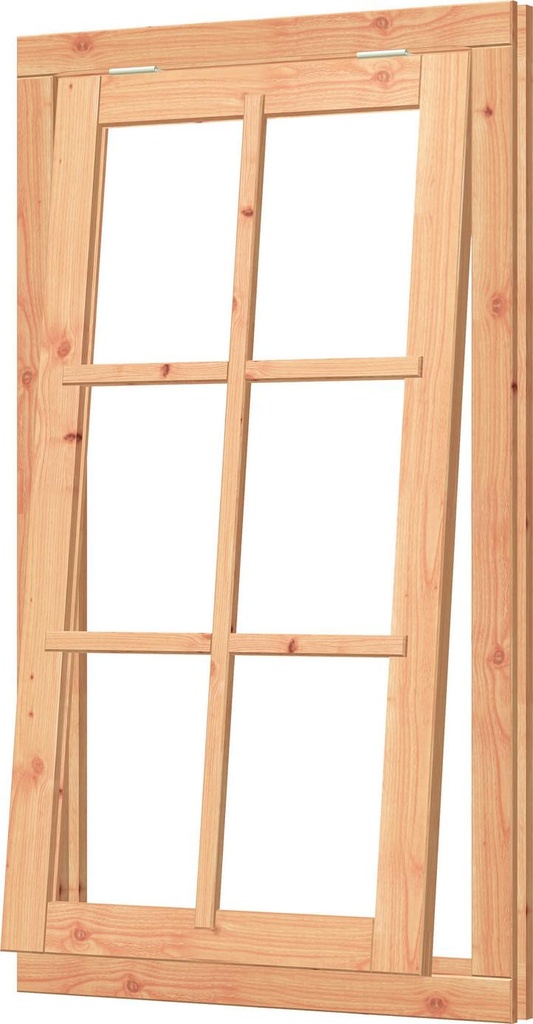 Uitzetraam | enkelglas 6-ruits | 80.8x143cm | douglas