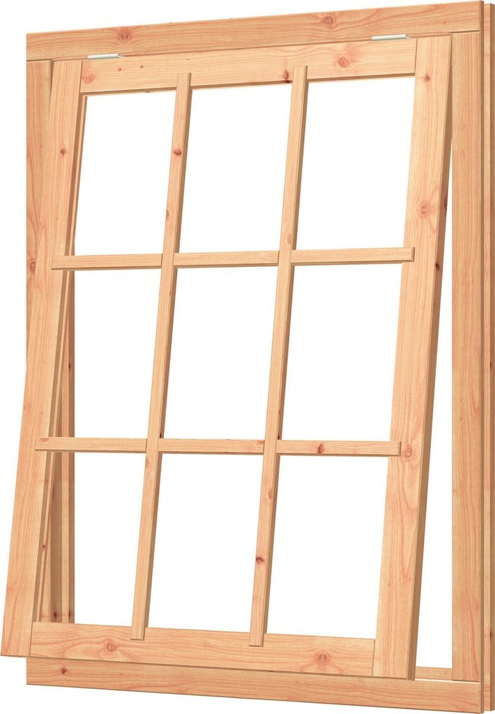 Uitzetraam | enkelglas 9-ruits | 108.5x143cm | douglas