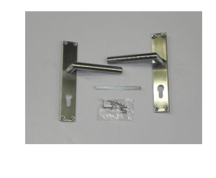 Deurschild en deurkruk RVS