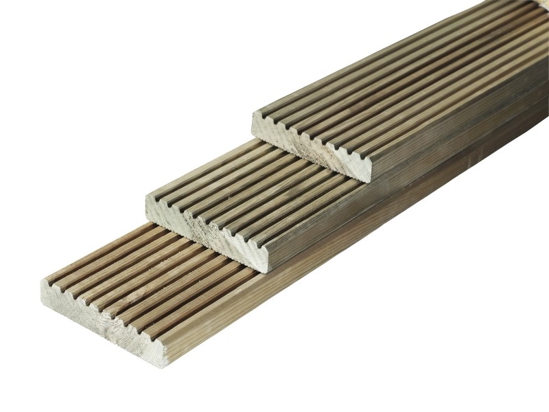 Vlonderplank groen geїmpregneerd Celfix | 2.8x14.5mm | fijn + grof en geschaafd