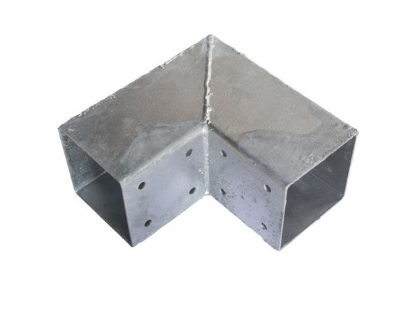 Hoekverbinding voor 2 palen 90x90x2mm vuurverzinkt incl. schroeven