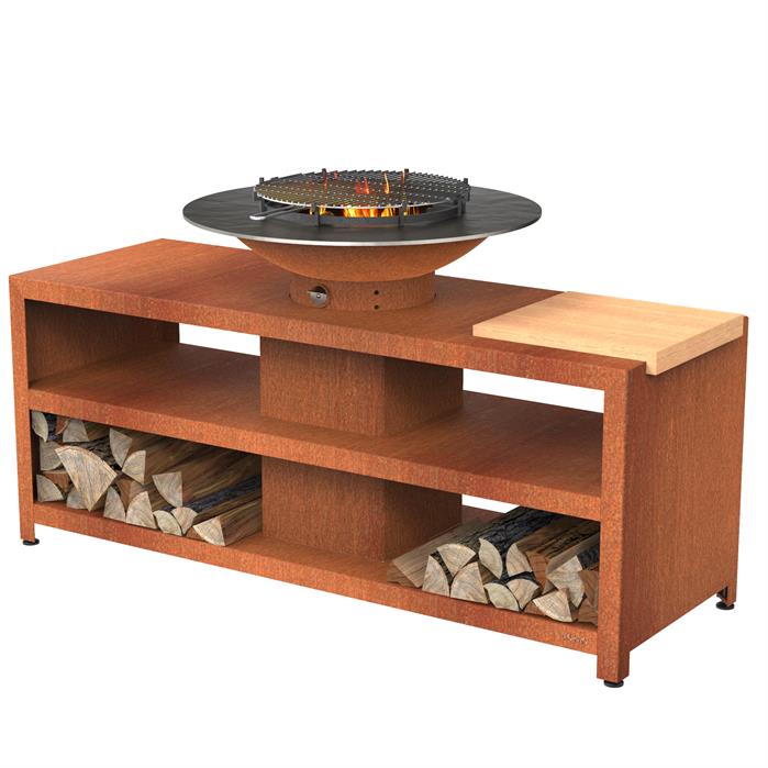 Grill op rechthoekig onderstel 2000x700x900mm