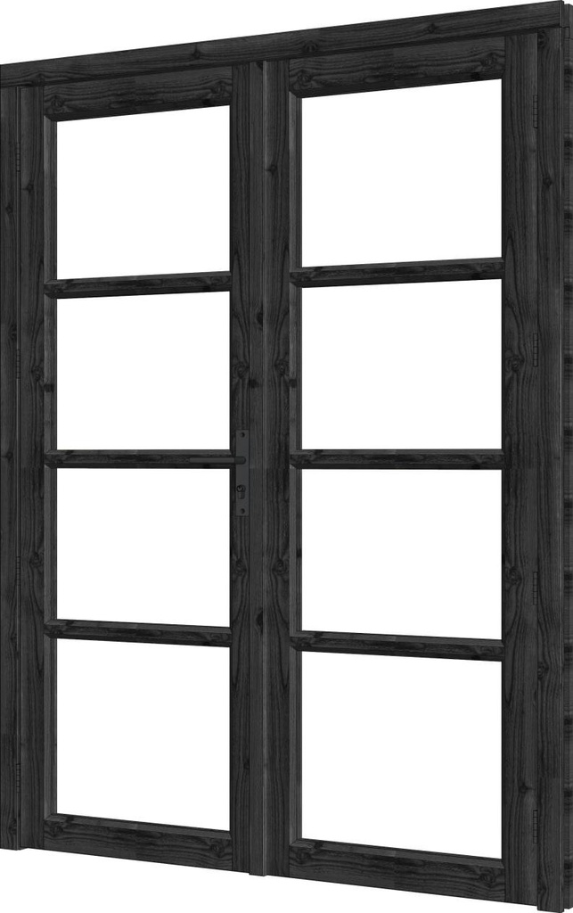 Steel Look deur dubbel met kozijn Douglas | dubbel glas | incl. hang- en sluitwerk