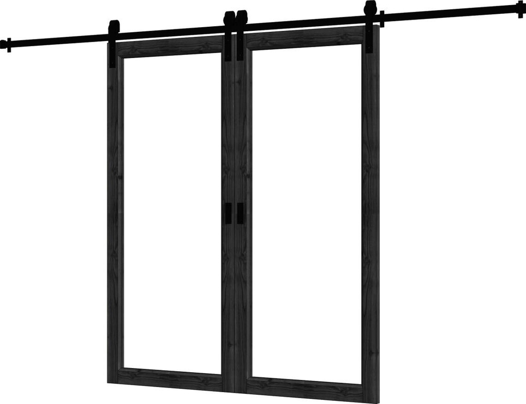 Steel Look schuifdeur dubbel Douglas | dubbel glas | incl. hang- en sluitwerk
