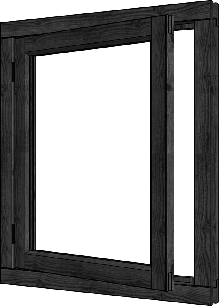 Steel Look vleugelraam enkel Douglas | dubbel glas | incl. hang- en sluitwerk