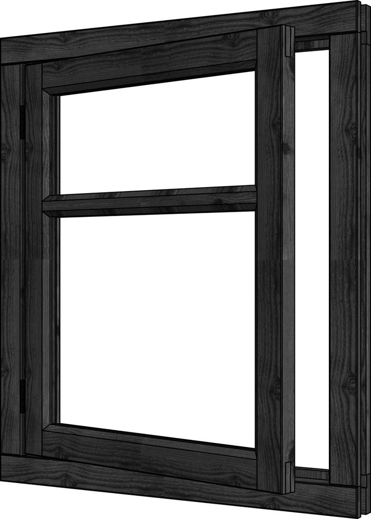 Steel Look vleugelraam enkel Douglas | dubbel glas | incl. hang- en sluitwerk