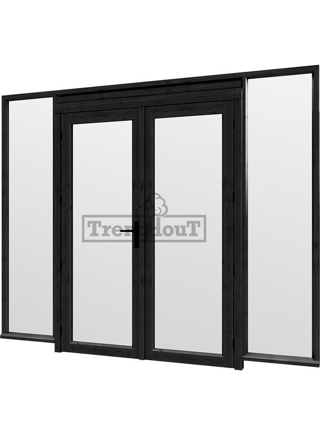 Steel Look raam met dubbele openslaande deuren | dubbel glas | incl. bevestigingsmaterialen