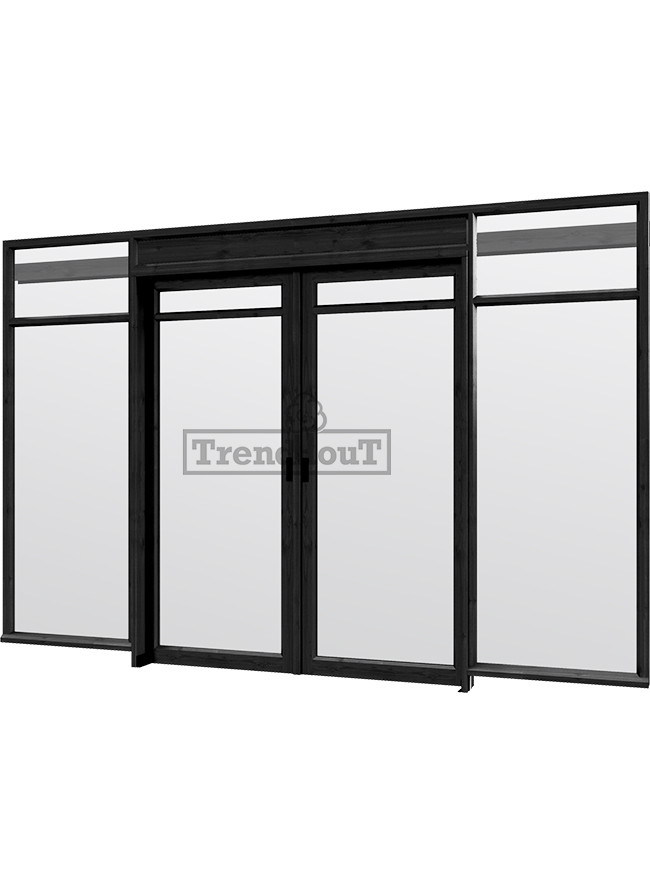 Steel Look raam met dubbele schuifdeuren | dubbel glas | incl. bevestigingsmaterialen