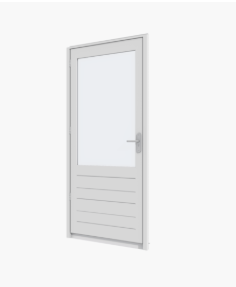 Hardhouten enkele deur met kozijn | mat gelaagd glas | incl. hang- en sluitwerk