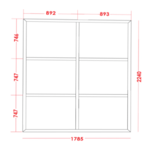Luxe Aluminium Steellook Glaspui | Hoogte 224cm