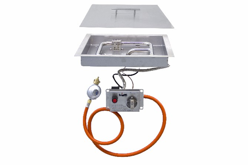 Gasbrander RVS inbouw vierkant