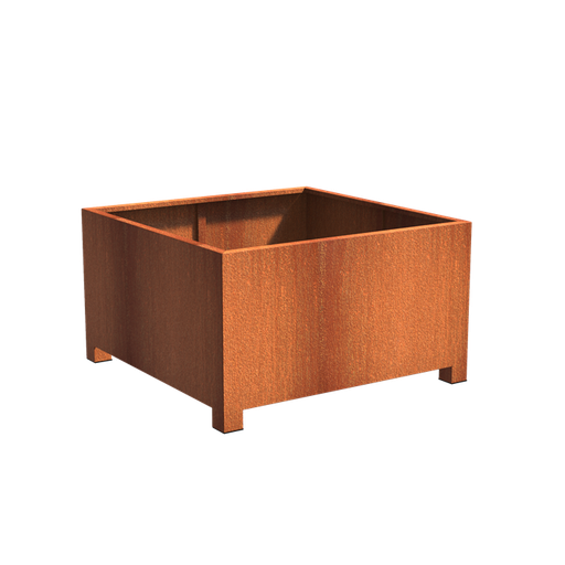 Cortenstaal Bloembak Vierkant met poten 90mm