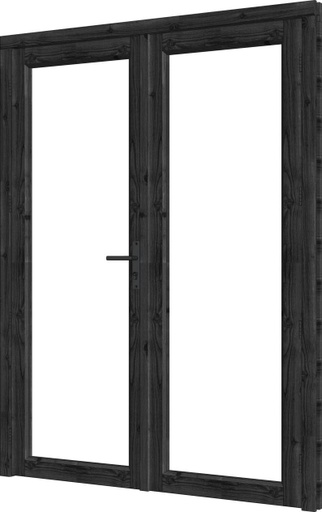 [TH. 54.0124] Steel Look deur dubbel met kozijn Douglas | dubbel glas | incl. hang- en sluitwerk