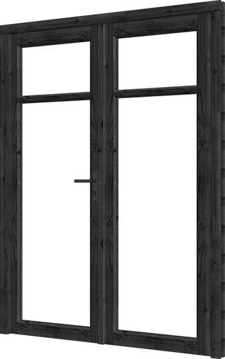 [TH. 54.0224] Steel Look deur dubbel met kozijn Douglas | dubbel glas | incl. hang- en sluitwerk