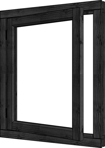 Steel Look vleugelraam enkel Douglas | dubbel glas | incl. hang- en sluitwerk