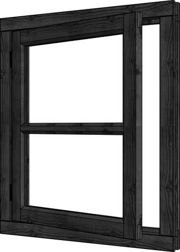 Steel Look vleugelraam enkel Douglas | dubbel glas | incl. hang- en sluitwerk