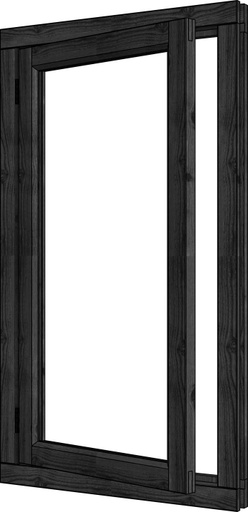 Steel Look vleugelraam enkel Douglas | dubbel glas | incl. hang- en sluitwerk