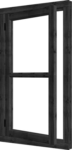 Steel Look vleugelraam enkel Douglas | dubbel glas | incl. hang- en sluitwerk