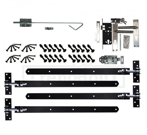 [ZTM.21012022.2] Beslagset compleet zwart | dubbele Douglas deur