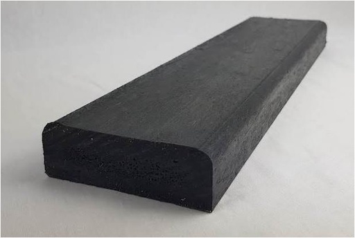 [GP.PLAHZW0820303600] Kunststof regel met 1 afgeronde hoek zwart | 3x8.2x390cm