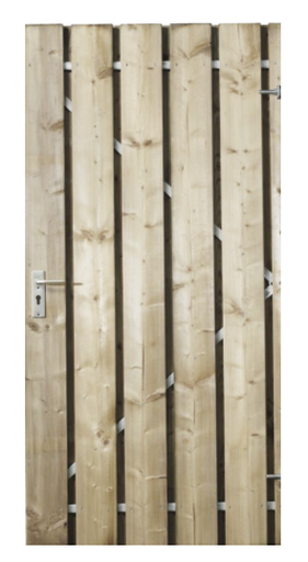 Tuinpoort geïmpregneerd op staalframe | incl. hengen en RVS dag/nachtslot