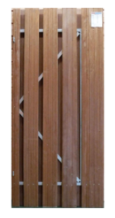 Tuinpoort hardhout op staalframe | incl. hengen en RVS dag/nachtslot
