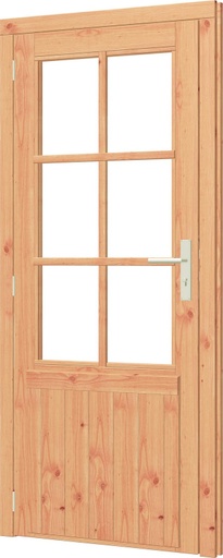 Paneeldeur enkel met kozijn douglas | borstwering 68.7cm | enkel glas | incl. hang- en sluitwerk