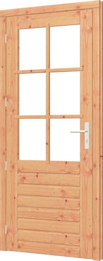 Stapeldorpeldeur enkel met kozijn douglas | borstwering 81.2cm | enkel glas | incl. hang- en sluitwerk