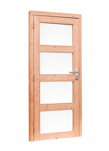 Melkglas enkele deur 4 ruits | blank douglas