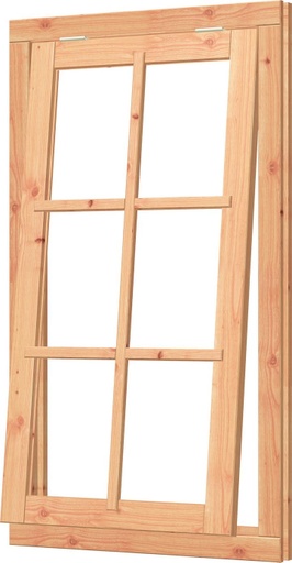 Uitzetraam | enkelglas 6-ruits | 80.8x143cm | douglas