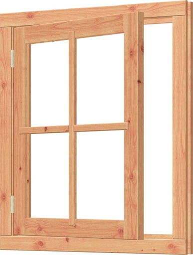 Vleugelraam | enkelglas 4-ruits | 80.8x143cm | douglas | incl. hang- en sluitwerk